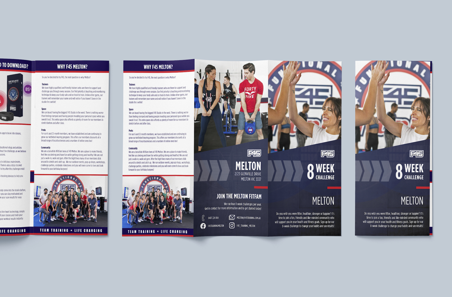 Tri-fold Brochure for F45 Training, Designed by Spacey Studios