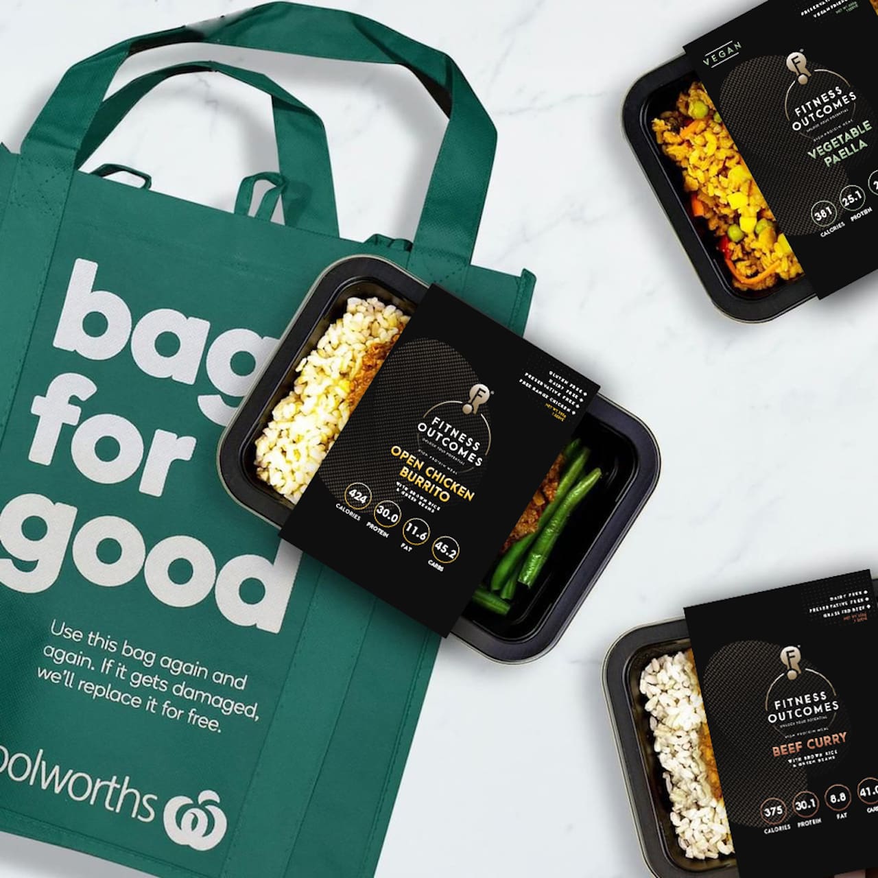 Fitness Outcomes Food Sleeve Packaging Design by Spacey Studios