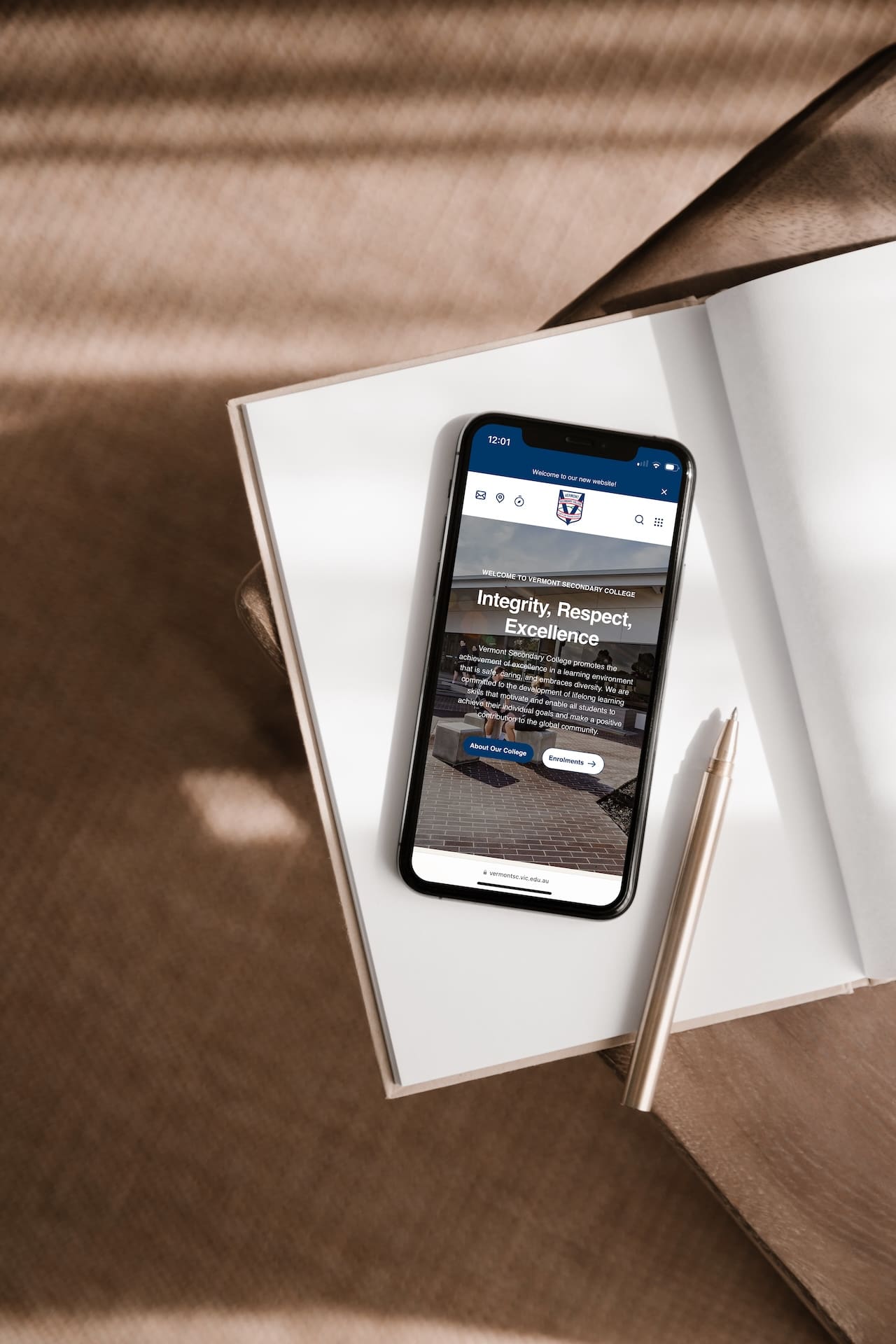 Vermont Secondary College Website, designed and developed by Spacey Studios