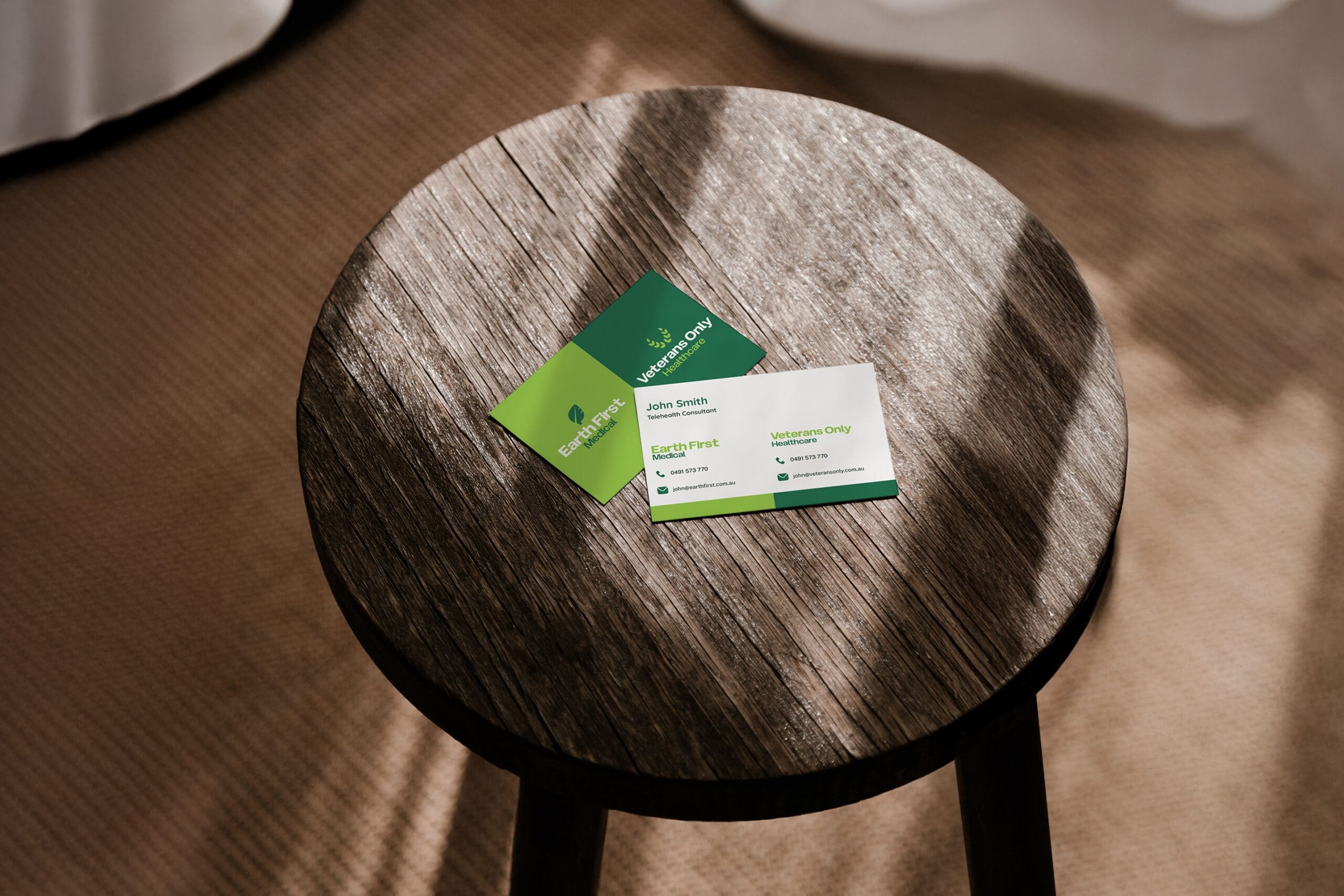 Business Cards, Earth First Medical and Veterans Only Healthcare Brand Identity Development by Spacey Studios