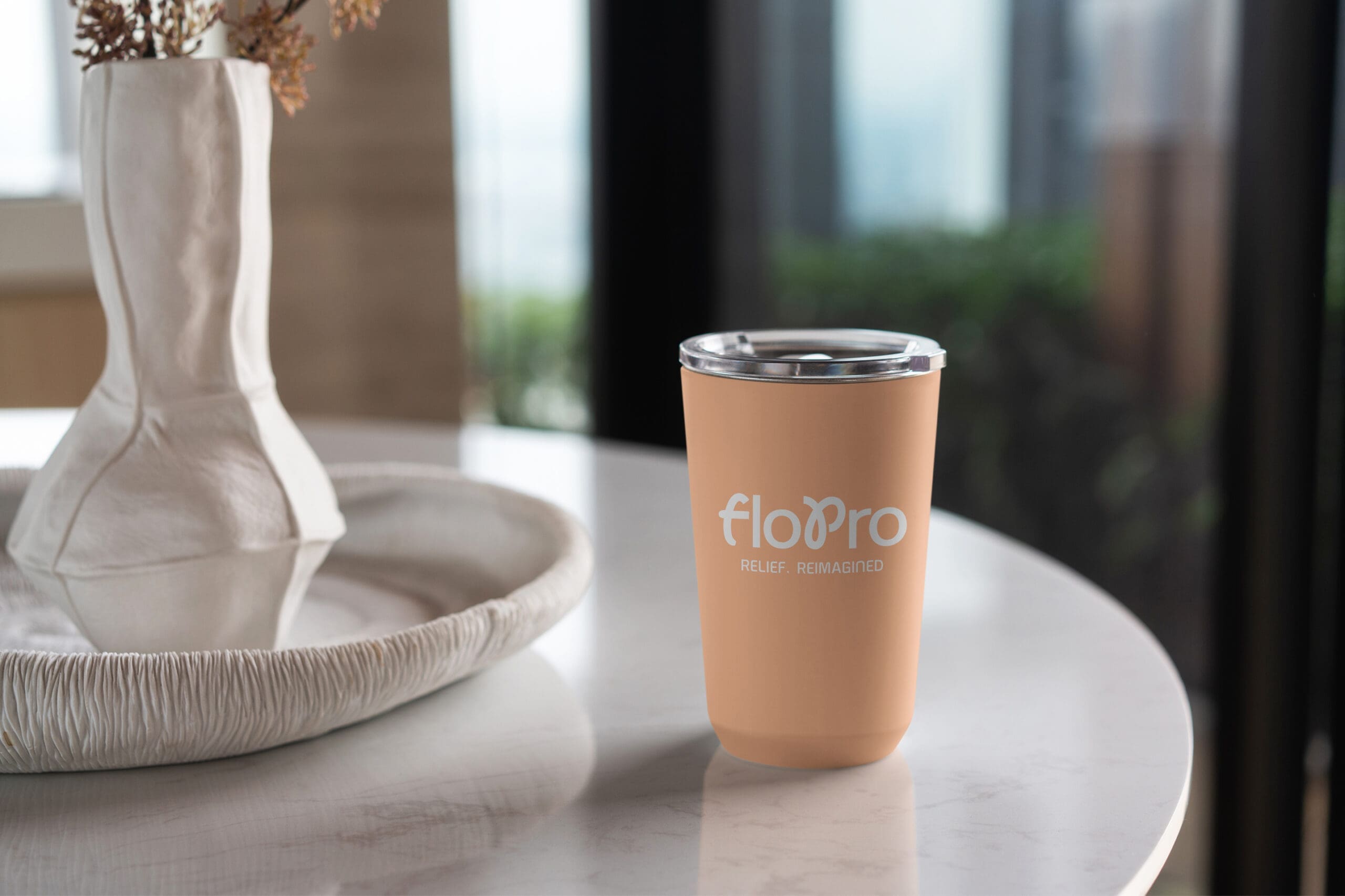 Coffee Travel Cup, FloPro Brand Identity Design by Spacey Studios
