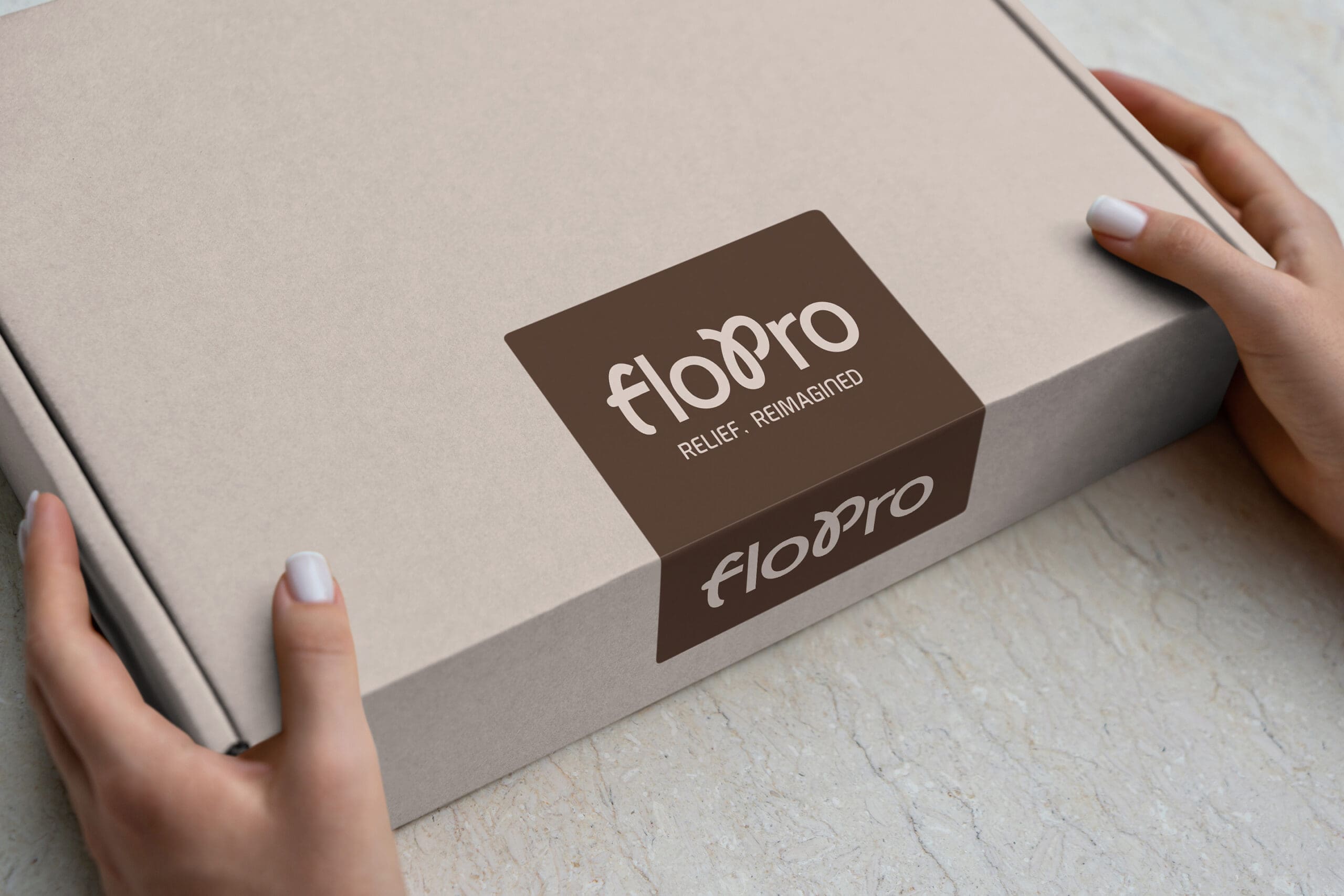 Shipping Box, FloPro Brand Identity Design by Spacey Studios