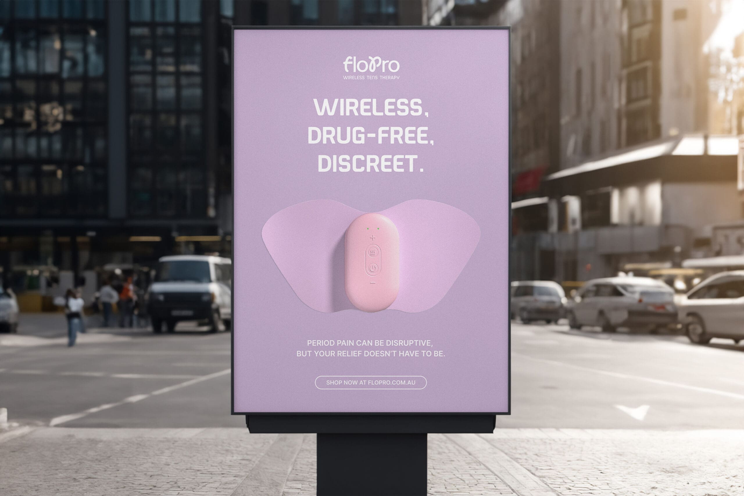 Street Vertical Billboard, FloPro Brand Identity Design by Spacey Studios