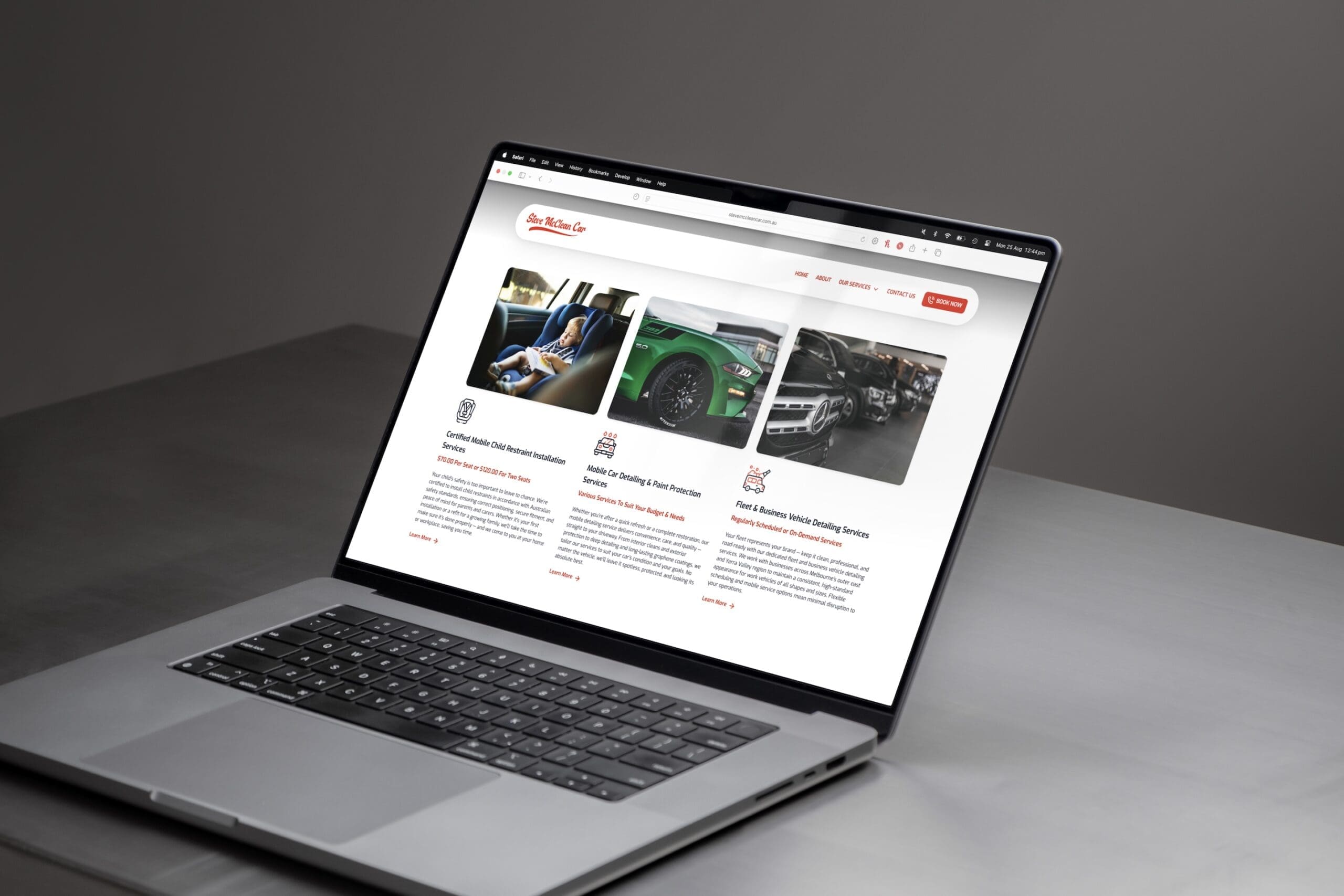 Steve McClean Car Detailing Website Development by Spacey Studios